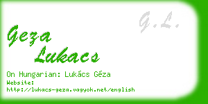 geza lukacs business card