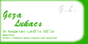 geza lukacs business card